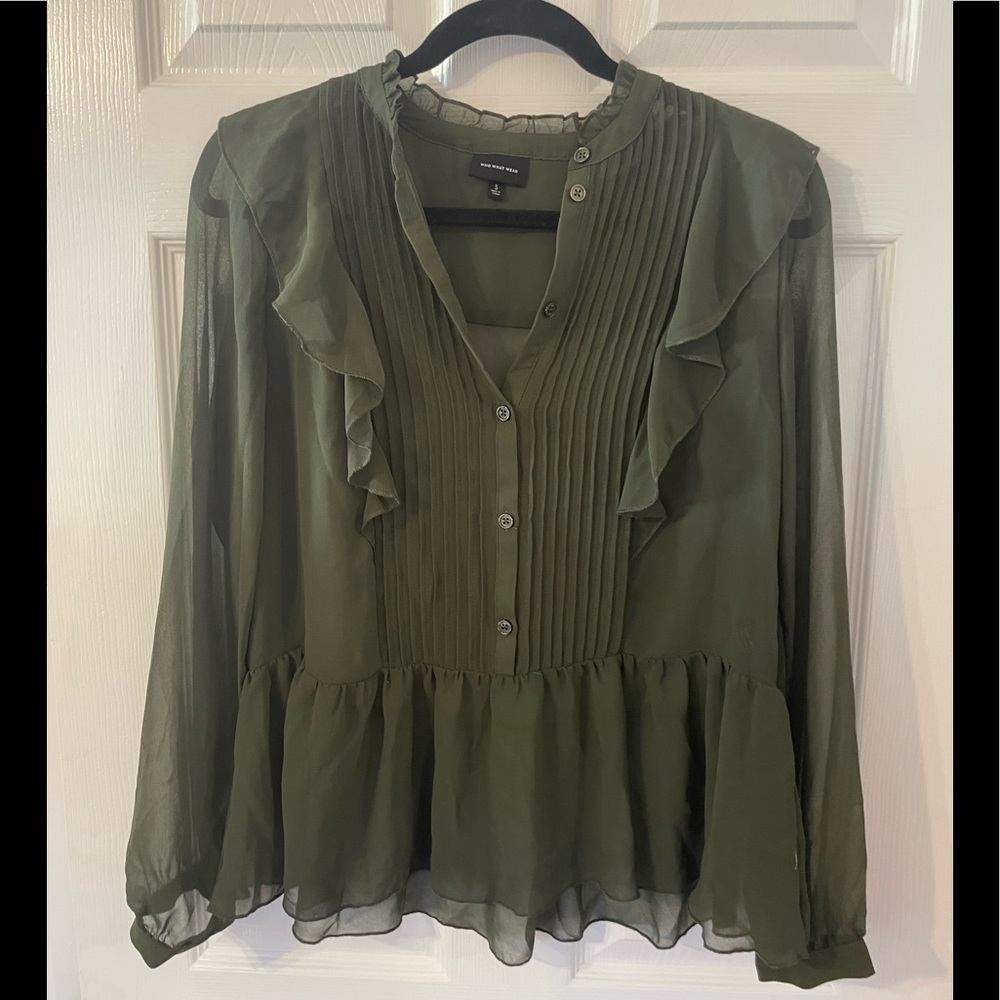 Who What Wear Green Blouse